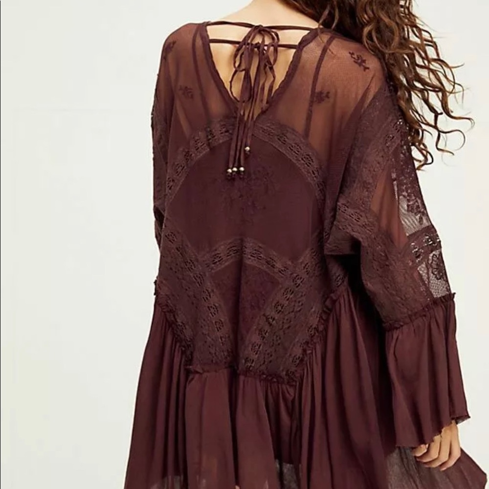 Free People Layered In Lace Swing Dress Tunic Mini New - Picture 4 of 7